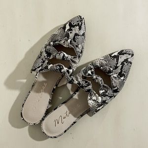 Matisse Snakeskin Slip-on Mules 10